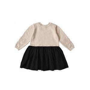 NEW ELI & NEV girl's knitted dress in ebony and cream